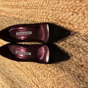 Manolo Blahnik black suede pumps